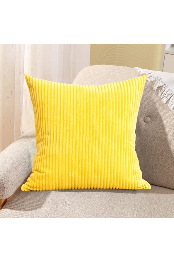 Ultra Soft Waffle Weave Pillowcase Standard Size 17"x17", No Insert, Breathable Skin-Friendly Throw Pillow Cover, Decorative Waffle Weave Pillow Case Covers,Yellow
