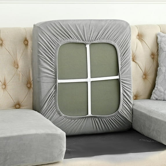 Blukids Water Resistant Woven Linen Look Couch Cushion Covers Sofa Cushion Covers for Cushion Couch Individual Seat Cushion Covers Cushion Protector Slipcovers,Gray