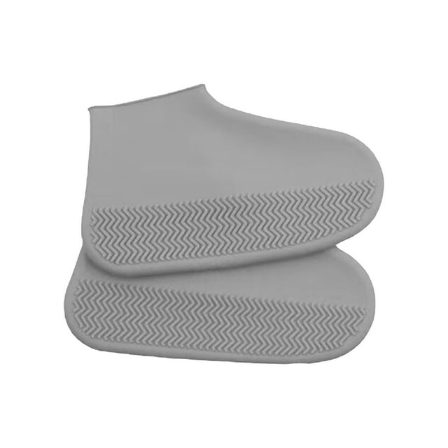 Blukids Waterproof Silicone Shoe Covers for Rain,Reusable Non Slip Rubber Rain Shoe Cover Cycling Shoe Protectors Outdoor with Non-slip Sole Apply to Men,Women,Kids(Gray)
