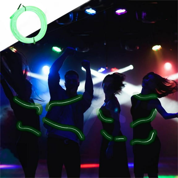 Blukids Wire Portable El Wire Neon Lights Wearable LED Lights Electroluminescent Wire Battery Operated Glow Wire Neon El Wire LED Lights for DIY Clothes Halloween Christmas Decorations(Green)