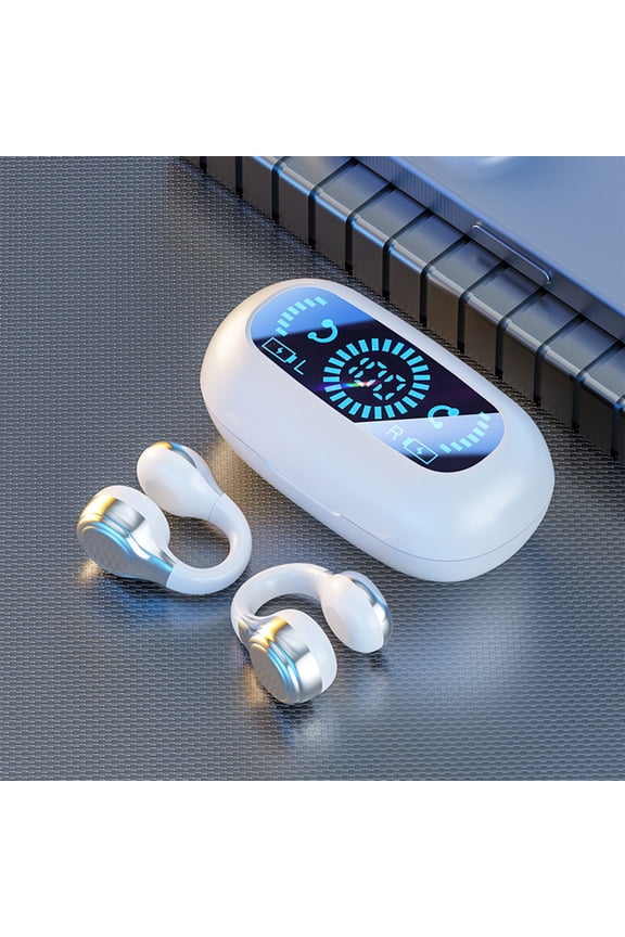 Wireless Earbuds Bluetooth Headphones,Noise Cancelling,Waterproof,Long Playtime Stereo, BT 5.3,LED Power Display Cordless Over-Ear Earphones with Microphone for iOS Android Cell Phone