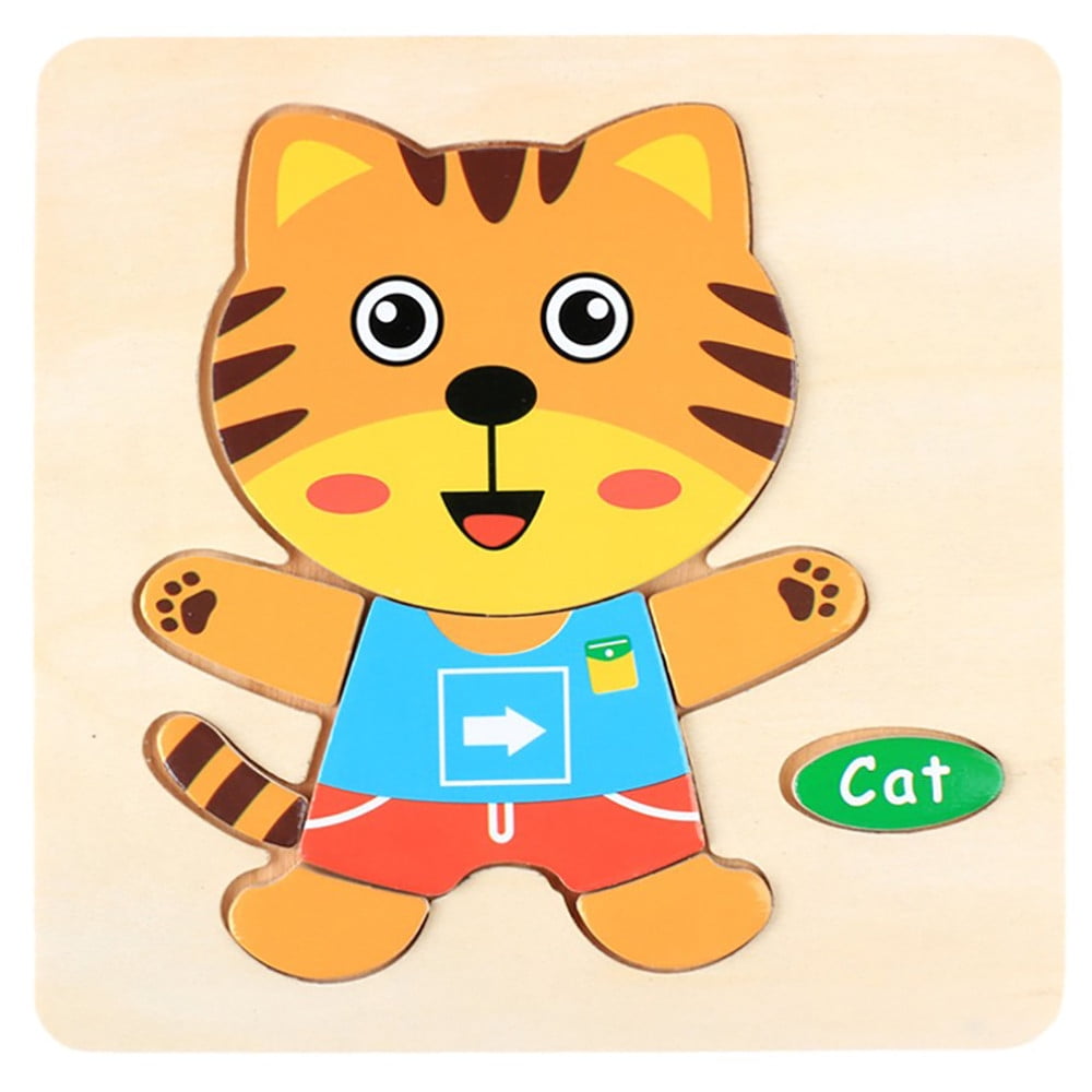 Blukids Wooden Toddler Puzzles, 1pcs Animal Montessori Toys for 13