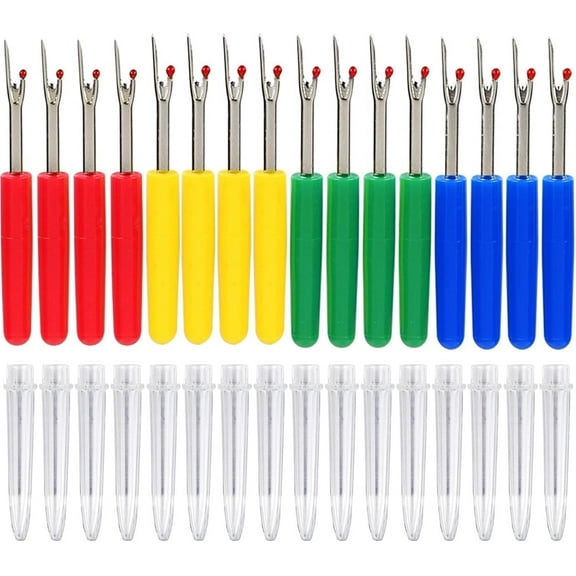 Blulu 16 Pcs Seam Ripper Stitch Thread Sewing Kit Unpicker with Plastic Handle and Cover Seam Ripper for Sewing and Crafting, Assorted Colors(Small)