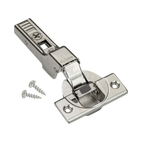 Blum 2-Pack 110 Degree Blumotion Half Crank Clip Top Screw-On Soft Close Cabinet Hinge, Nickel Plated
