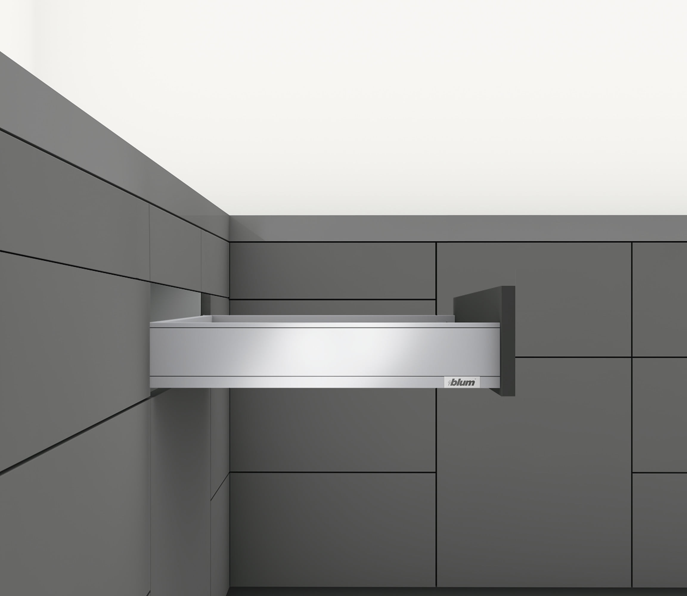 Blum 20" Brushed Stainless Steel Full Extension Drawer Kit