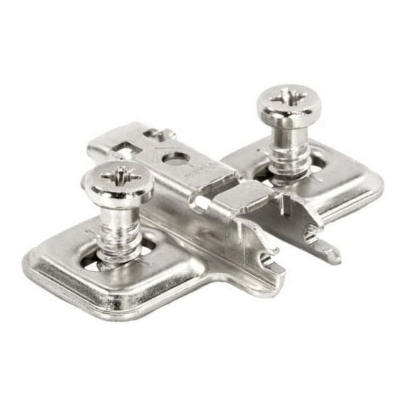 Blum 25-Pack CLIP Series Frameless 00mm One-Piece Wing Mounting Plates with Pre-Mounted Euro Screws, Nickel Plated
