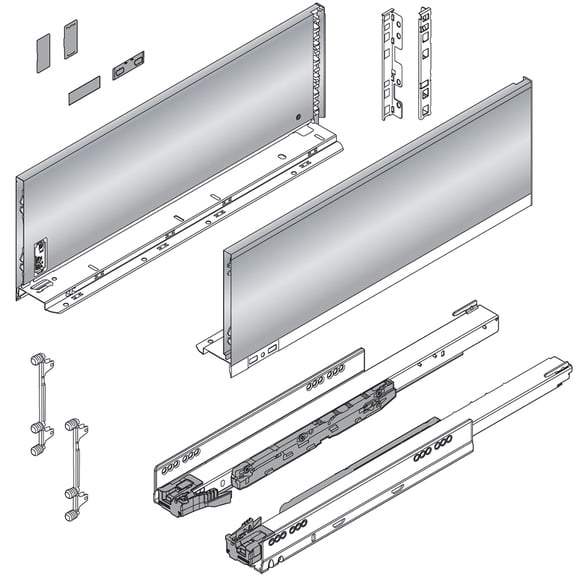 Blum 26" LEGRABOX C-Height Drawer Kit 170# Stainless Steel 773C65S0I