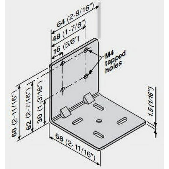 Blum 295.4000 Tandem Series Rear Mounting Bracket For Face Frame Cabinets - Zinc Plated