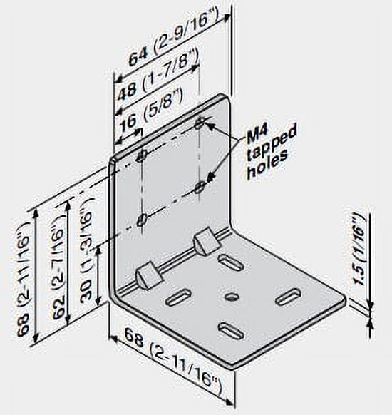 Blum 295.4000 Tandem Series Rear Mounting Bracket For Face Frame Cabinets - Zinc Plated - image 1 of 1