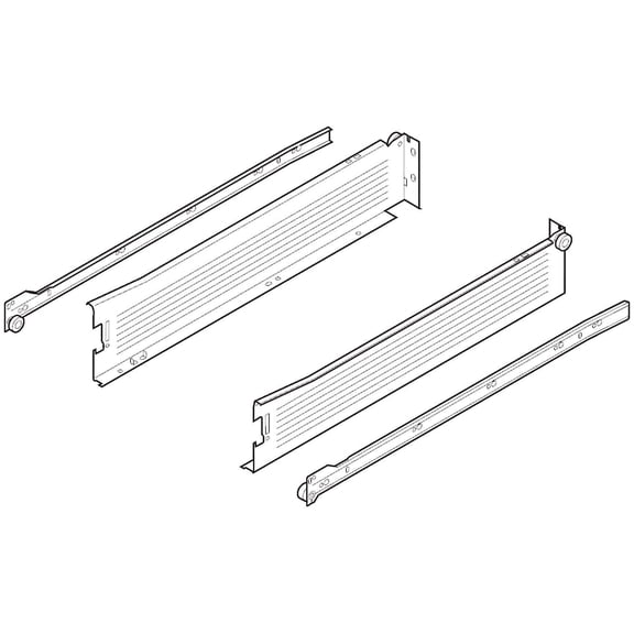 Blum 320M4000C15 Metabox 16" Long X 3-3/8" High Drawer Slide Set - White
