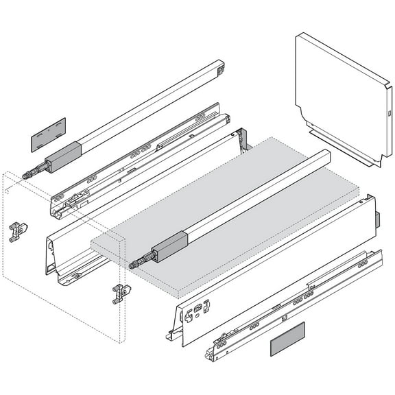 Blum 356M55b7saf Tandembox 18" Adjustable Pull Out Trash Can System - Silk White