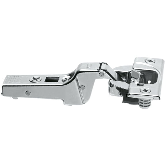 Blum 71B9680 Hinge Thick Door 95 Degree Half Overlay Soft-Closing Doweled - Nickel