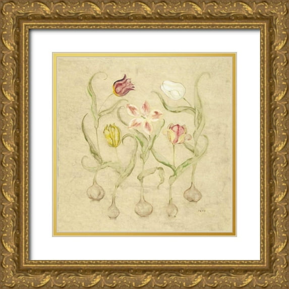 Blum, Cheri 15x15 Gold Ornate Wood Framed with Double Matting Museum Art Print Titled - Dancing Bulbs II