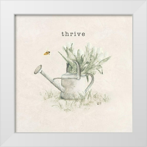 Blum, Cheri 26x26 White Modern Wood Framed Museum Art Print Titled - Garden Watering Can