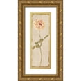 thumbnail image 1 of Blum, Cheri 7x14 Gold Ornate Wood Framed with Double Matting Museum Art Print Titled - Pale Rose Panel on White Vintage, 1 of 4
