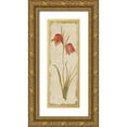 thumbnail image 1 of Blum, Cheri 7x14 Gold Ornate Wood Framed with Double Matting Museum Art Print Titled - Red Tulip Panel on White Vintage, 1 of 4