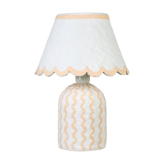 Blum Scalloped Cotton Mache Table Lamp