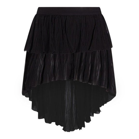 Blumarine Layered Black Viscose Mini Skirt With Textured Finish (Women's)