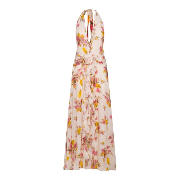 Blumarine Multicolor Draped Maxi Dress With Open Back (Women's)