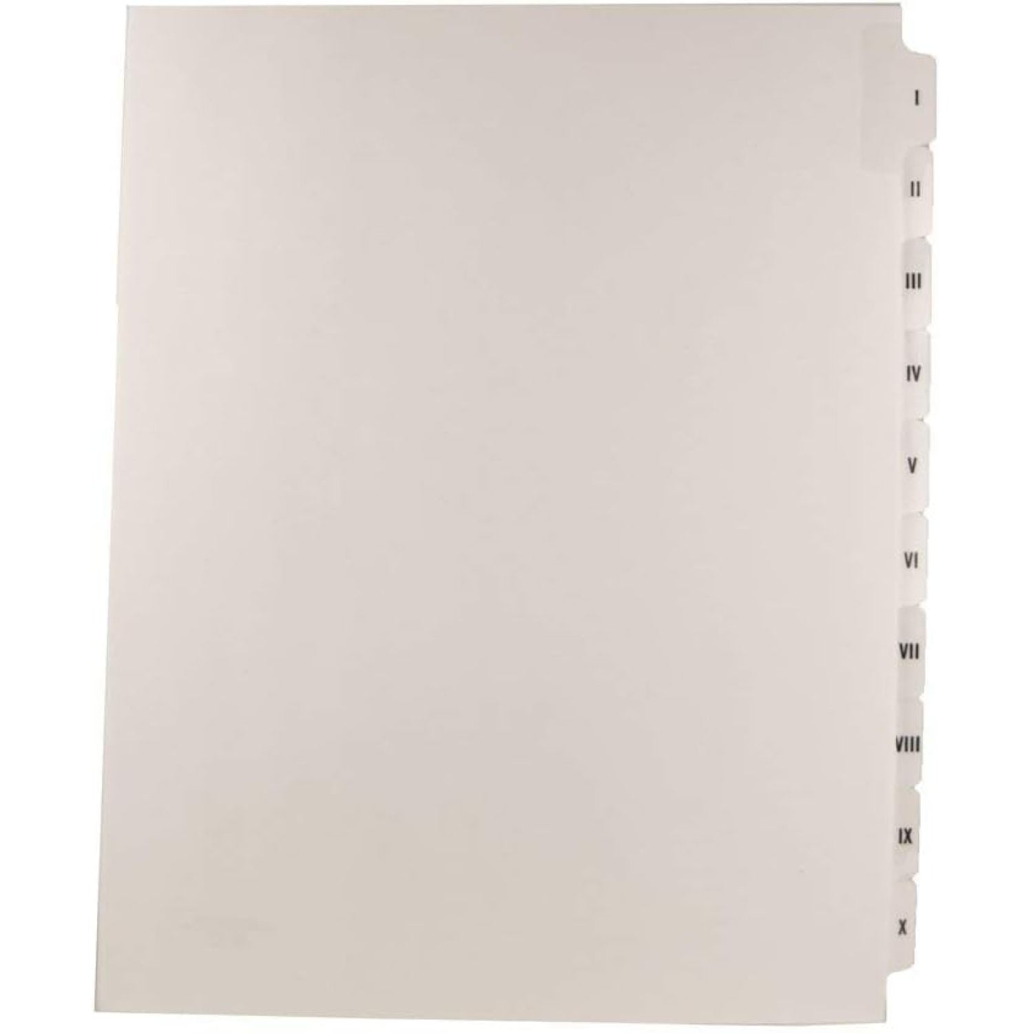 Blumberg Numeral Index Tab Dividers, Collated Sets of 10 Numerals IX