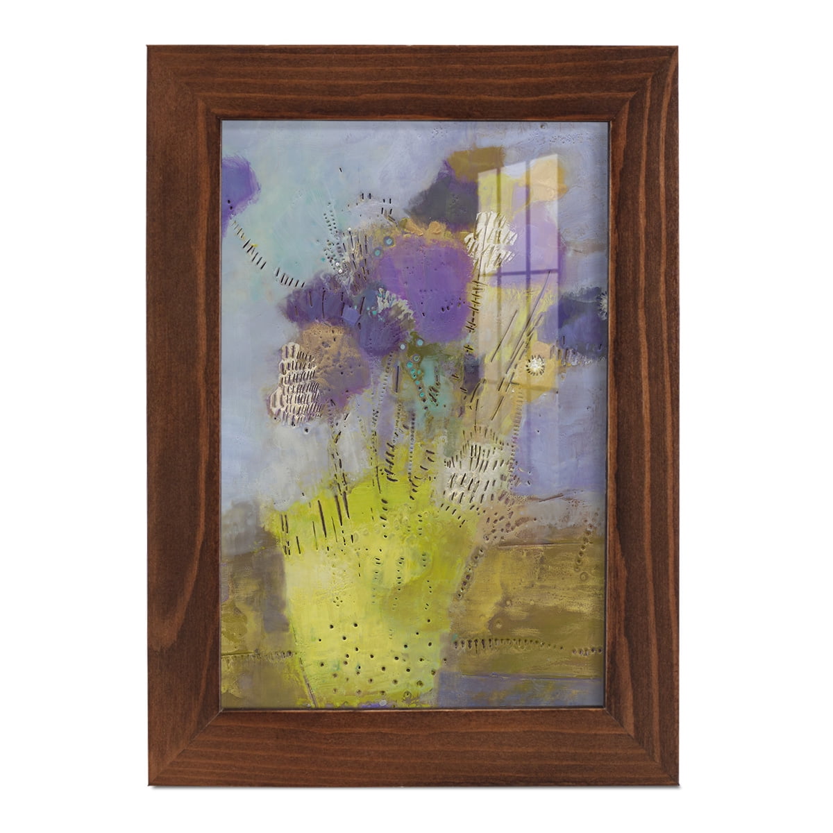 Blumen I -Framed Print w/glass-Chestnut