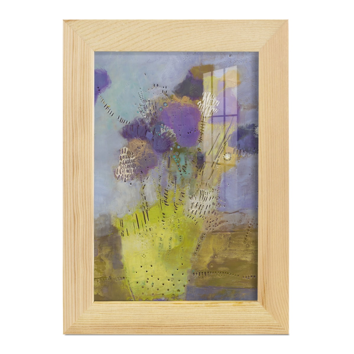 Blumen I -Framed Print w/glass-Natural Wood