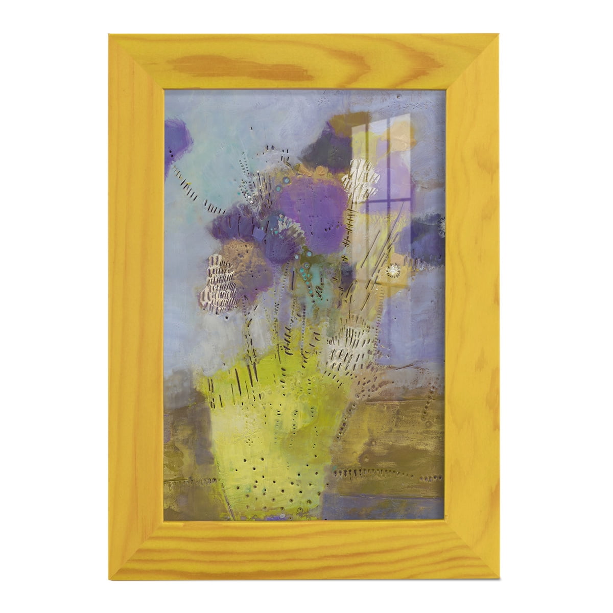 Blumen I -Framed Print w/glass-Sunflower Yellow