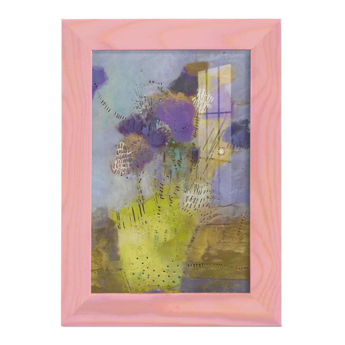 Blumen I -Framed Print w/glass-Sunset Pink