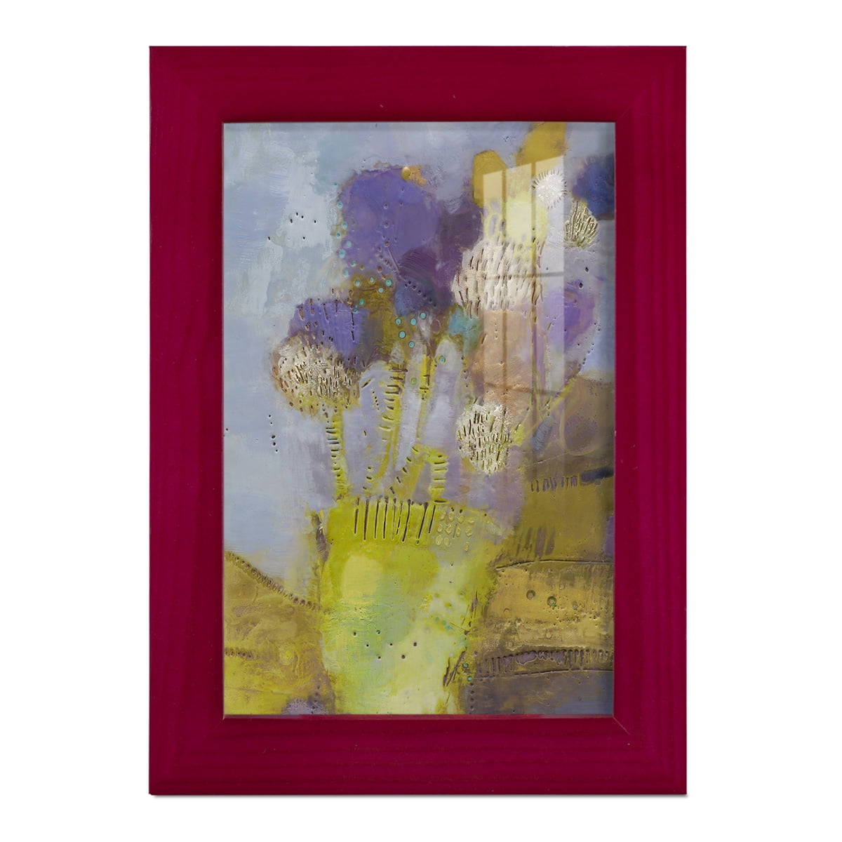 Blumen II -Framed Print w/glass-Cherry Red