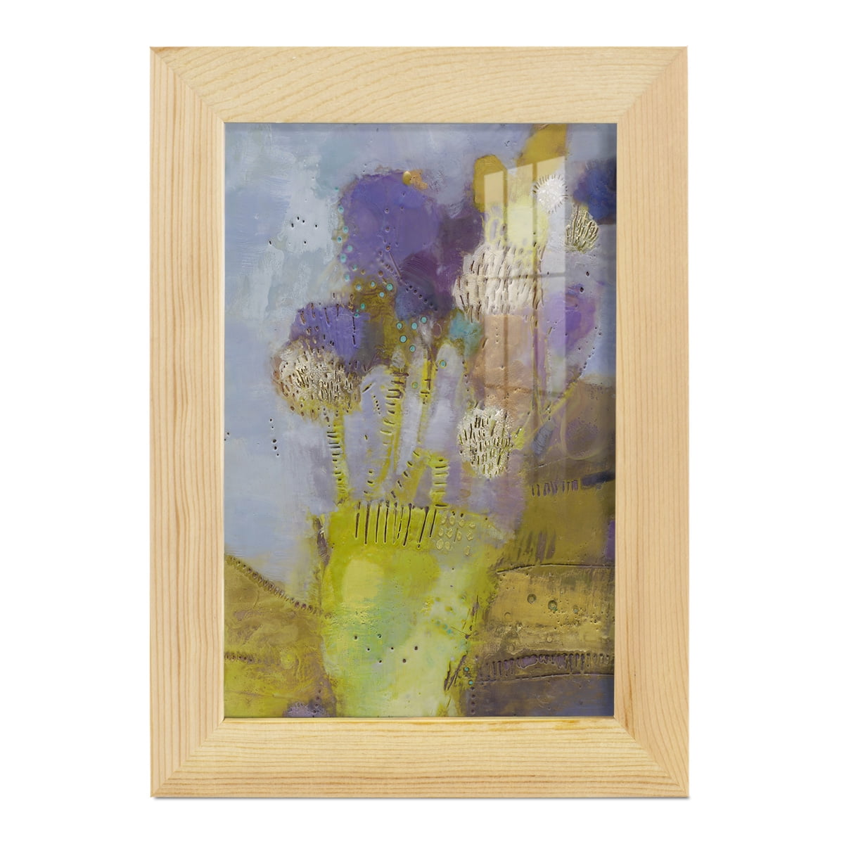Blumen II -Framed Print w/glass-Natural Wood