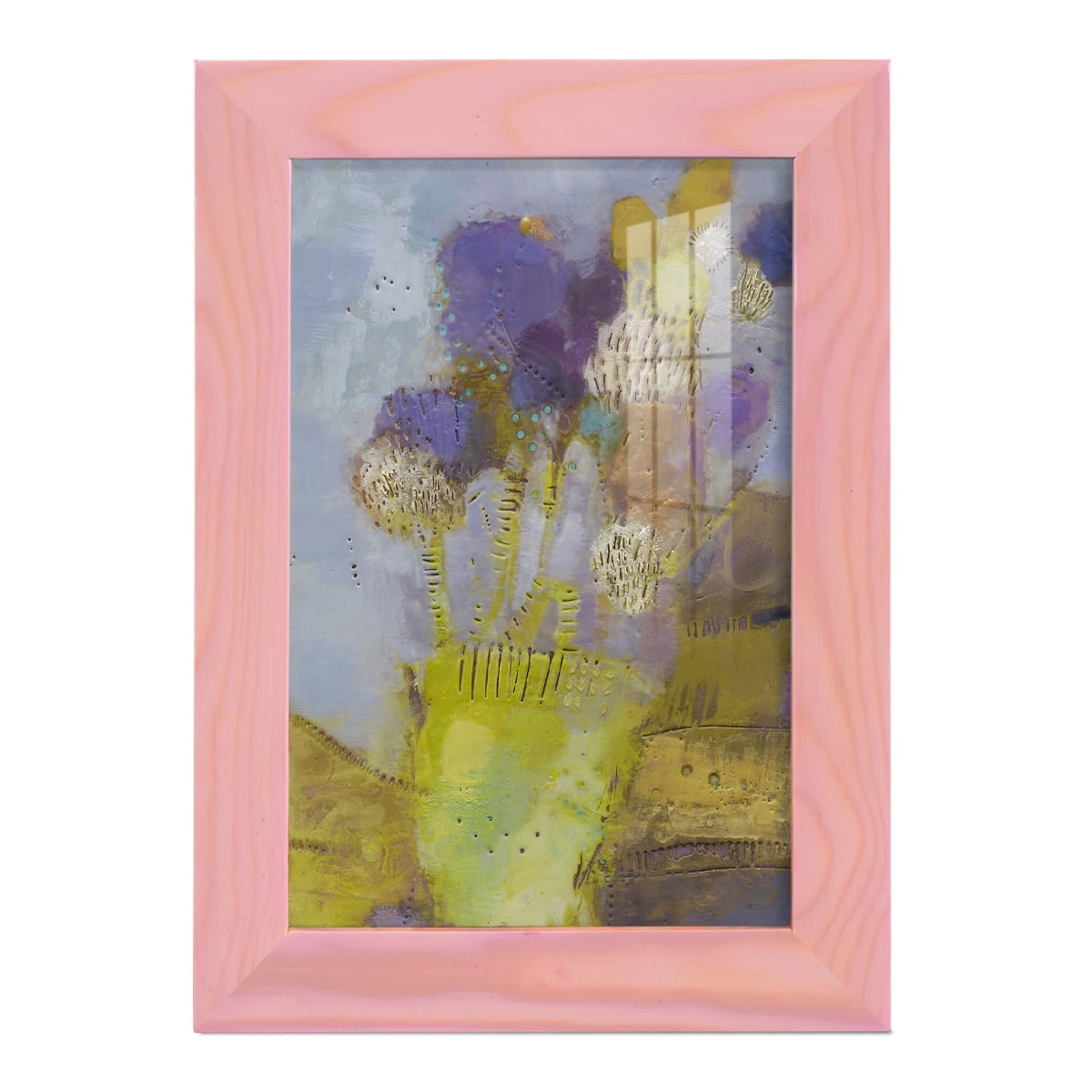 Blumen II -Framed Print w/glass-Sunset Pink