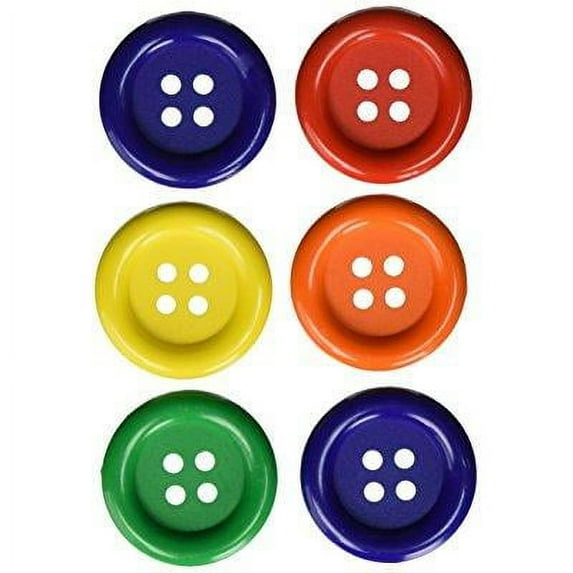Blumenthal Lansing Larger Round Buttons, 6 Pack All One Size and Style, Colors Included Blue, Red, Orange, Yellow and Green