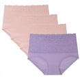 thumbnail image 1 of Blumeres De Algodon Para Mujeres No Show Underwear, 4PC Women Lace High Waisted Body Shaper Shorts Shapewear Panties, 1 of 8