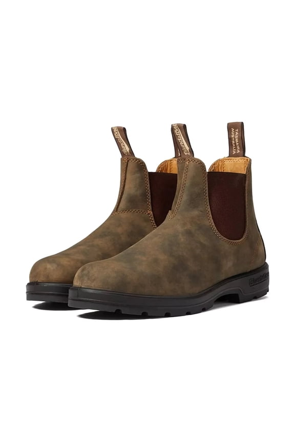 Unisex Boots, Water-Resistant Leather Chelsea, Ankle-High, Rustic Brown, 10 US Men / 12 US Women