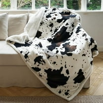 Blunique Cow Print Heated Blanket Twin