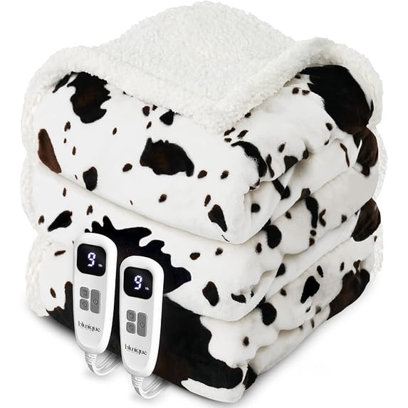 Blunique Electric Throw Blanket, King Size Heated Blanket with 10 Heat ...