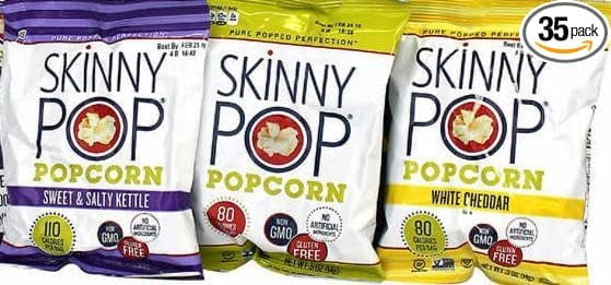 Skinny Pop Popcorn Variety Pack - 36 Count Snack Bags Original, Cheddar & Kettle Corn