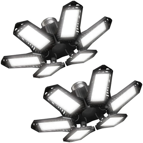Fixdono 2 Pack LED Garage Lights Bulb, Ultra Bright 6500K 2200LM Garage Ceiling Shop Light E26/E27