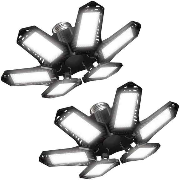 Fixdono 2 Pack LED Garage Lights Bulb, Ultra Bright 6500K 2200LM Garage Ceiling Shop Light E26/E27