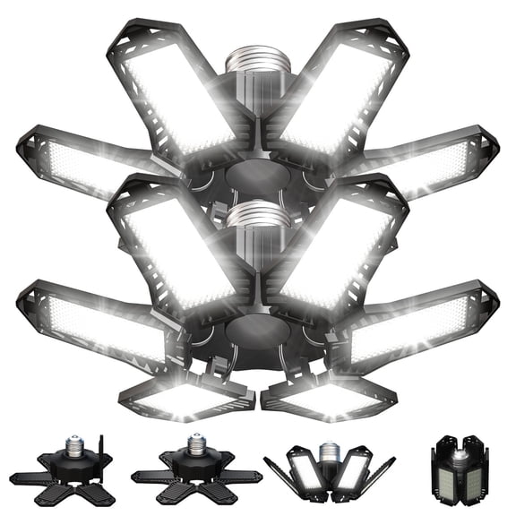 Sentryse LED Garage Lights Bulb 6500K 2200LM, E26/E27 Garage Ceiling Shop Light, 2 Pack