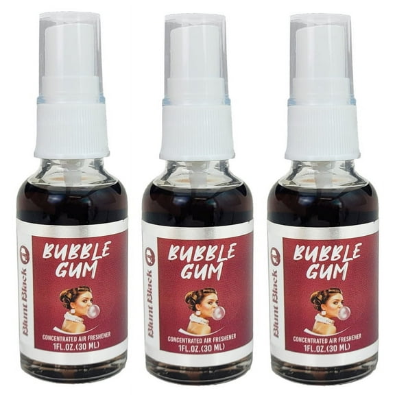 Blunt Black Concentrated Air Freshener Spray 1oz. Size Bottle 3-Pack - Bubble Gum Scent