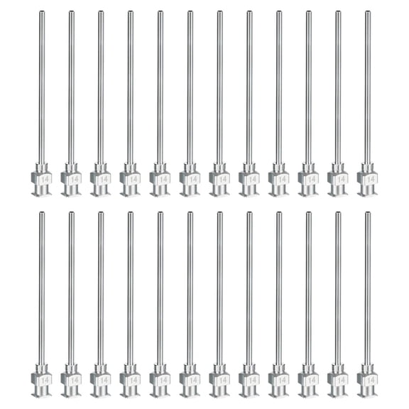 Blunt Tip Dispensing Needle, 24 Pcs 2 Inch Stainless Steel Liquid Dispenser Needles with Lure Lock 14g