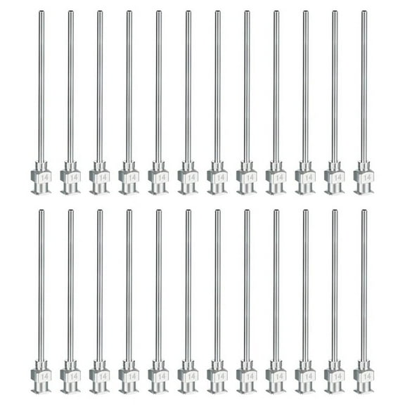 Blunt Tip Dispensing Needle, 24 Pcs 2 Inch Stainless Steel Liquid Dispenser Needles with Lure Lock 14g