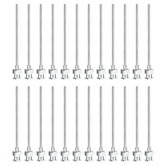 Blunt Tip Dispensing Needle, 24 Pcs 2 Inch Stainless Steel Liquid Dispenser Needles with Lure Lock 16g