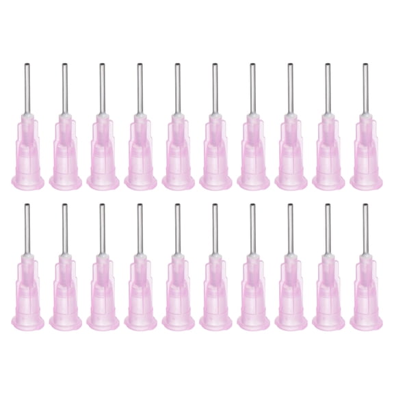 Blunt Tip Dispensing Needle for Liquid Glue Gun, 18G 1/2", 40 Packs Pink