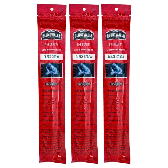 Bluntwalla 11" Fine Quality Long Burning Incense 3-Pack (10-Sticks Per Pack) - Choose Your Scent