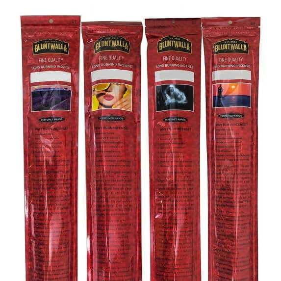 Bluntwalla 19" Fine Quality Long Burning Incense - 4 Assorted Scents - 30 Sticks Each