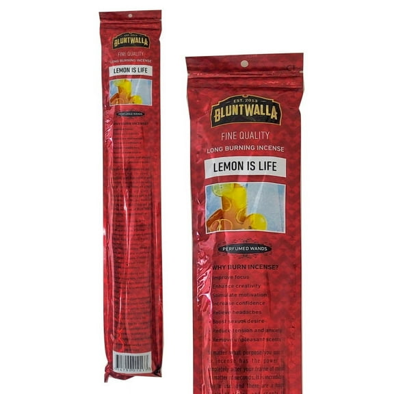 Bluntwalla Fine Quality 19" Jumbo Long Burning Incense Sticks - Lemon Is Life Scent