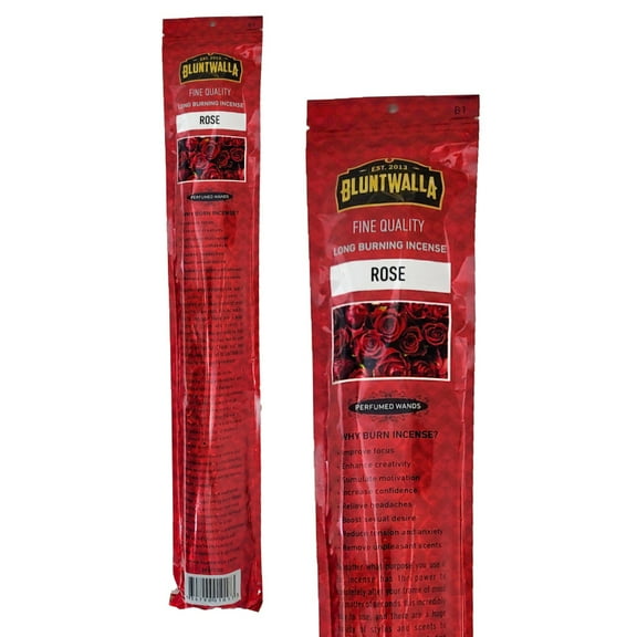 Bluntwalla Fine Quality 19" Jumbo Long Burning Incense Sticks - Rose Scent