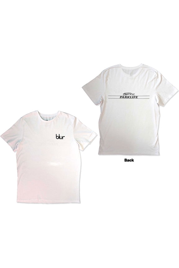 Blur Unisex T-Shirt Pocket Blur / Parklife (White) (Back Print) (Medium)
